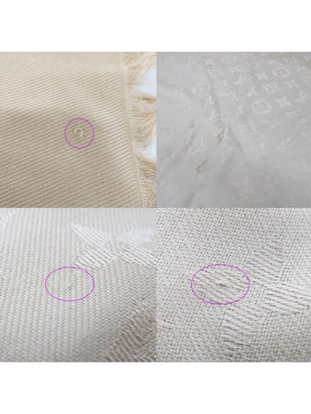 Louis Vuitton Heaven Shawl Large Monogram Fringe Silk Wool Beige Scarf